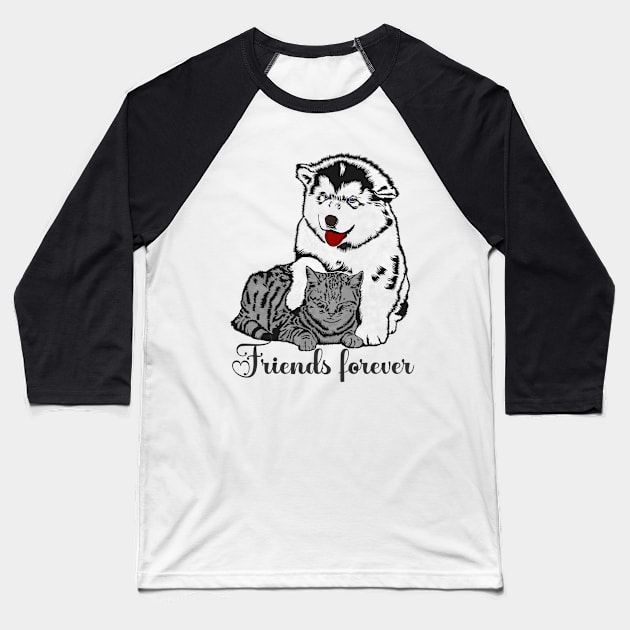 Friends Forever Baseball T-Shirt by Miozoto_Design